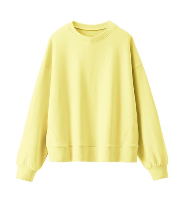 BELLUNA（ベルーナ）の「袖ワンポイント刺しゅう裏毛プルオーバー（カットソー）」｜イエロー