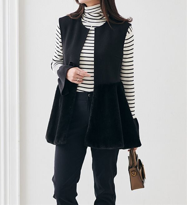 RANAN（ラナン）の「ペプラムファー切替ジレ（ジレ）」｜詳細画像