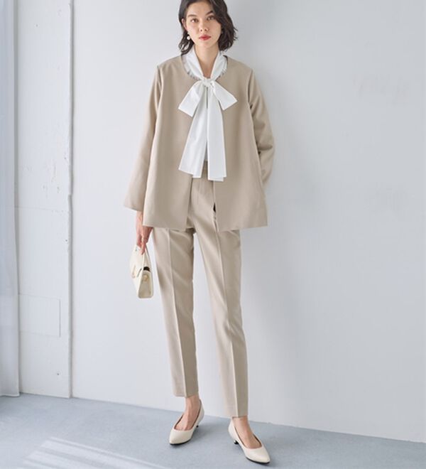 GeeRA（ジーラ）の「【２点セット】フレアーラインジャケットセットアップスーツ（パンツスーツ）」｜詳細画像