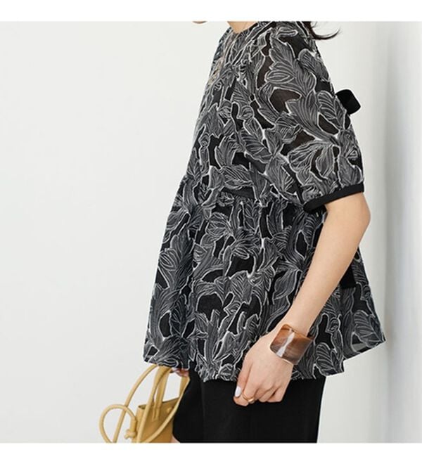 GeeRA（ジーラ）の「シアージャカードチュニックブラウス（ブラウス）」｜詳細画像