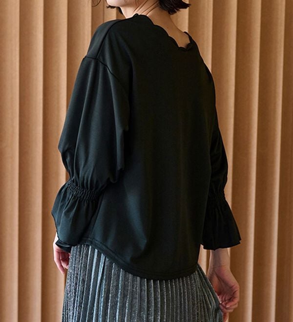 RANAN（ラナン）の「ひんやり！キャンディースリーブスカラップブラウス（カットソー）」｜詳細画像