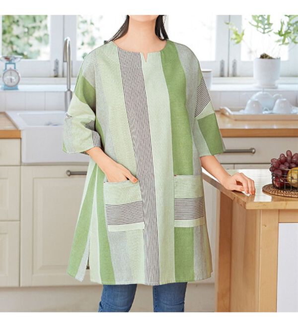 「【３色組】サラッと家事も快適！７分袖かっぽう（パジャマ・ルームウェア）」｜詳細画像