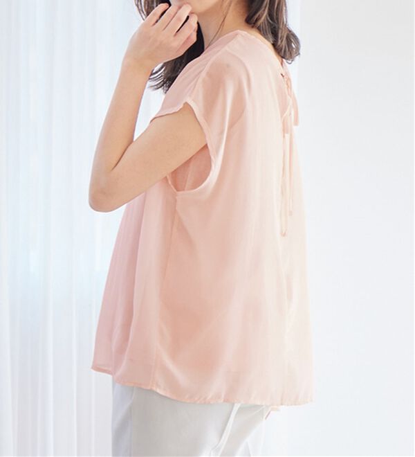 alotta（アロッタ）の「【接触冷感】機能付インナーシフォンブラウス（ブラウス）」｜詳細画像