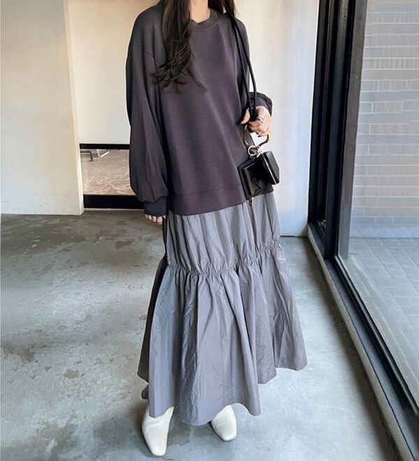 GeeRA（ジーラ）の「前後２ＷＡＹスウェットドッキングワンピース（カットソーワンピース）」｜詳細画像