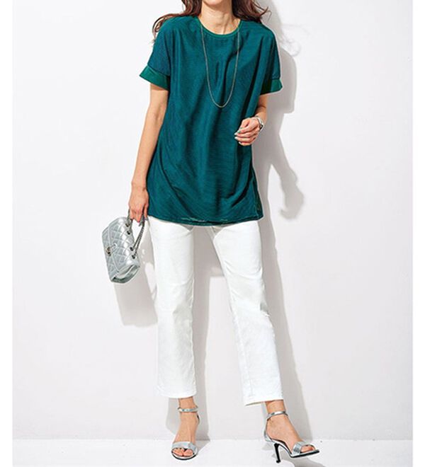 BELLUNA（ベルーナ）の「ボーダーチュール重ねチュニック（チュニック）」｜詳細画像