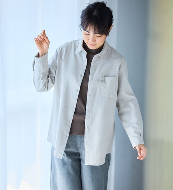 BELLUNA（ベルーナ）の「《ＨｕｇＲｅａｍコットン》ポケットシャツ（シャツ）」｜詳細画像