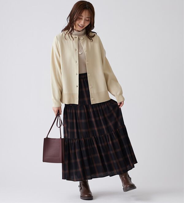 BELLUNA（ベルーナ）の「《快適Ｌａｂ．》洗える！軽い！配色使いニットカーディガン（ニットカーディガン）」｜詳細画像