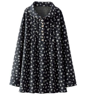 BELLUNA（ベルーナ）の「パチパチしにくい！裏ファー素材オーバーブラウス（ブラウス）」｜小花柄