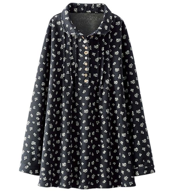 BELLUNA（ベルーナ）の「パチパチしにくい！裏ファー素材オーバーブラウス（ブラウス）」｜小花柄