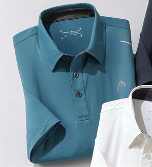 「＜ヘッド＞強冷感クールポロシャツ（メンズポロシャツ）」｜ターコイズ