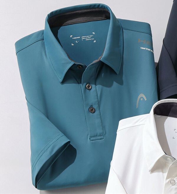 「＜ヘッド＞強冷感クールポロシャツ（メンズポロシャツ）」｜ターコイズ