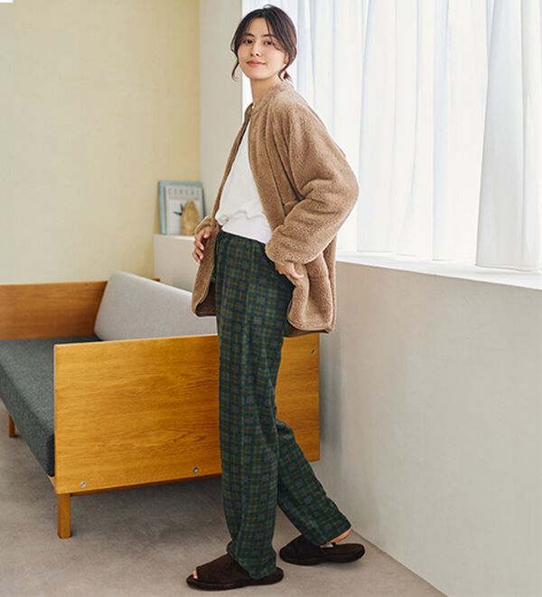 LAVIENNE（ラヴィエンヌ）の「肌側綿１００％あったかフリースボトム（その他パンツ）」｜詳細画像