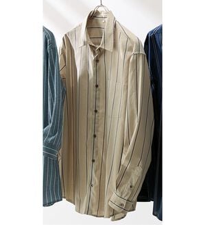 「風ごこち柔らかシャツ（メンズシャツ）」｜ベージュ系長袖