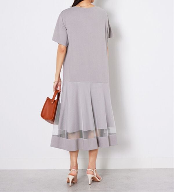 BELLUNA（ベルーナ）の「【Ｌａｇｒｉｌｕａ】裾チュール切替ロング丈ワンピース（カットソーワンピース）」｜詳細画像