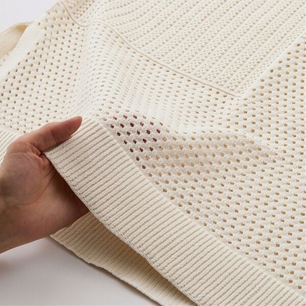 RANAN（ラナン）の「メッシュ素材透かし編みニット（ニット・セーター）」｜詳細画像