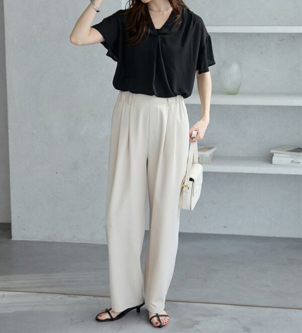 GeeRA（ジーラ）の「サラサラ涼しい！着やせも叶うフレアー袖ブラウス（ブラウス）」｜詳細画像