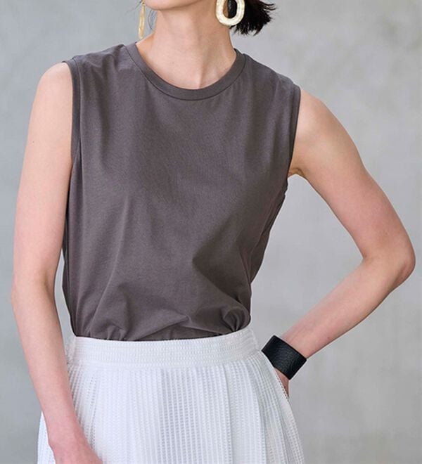 RANAN（ラナン）の「＜BC＞綿100％ひんやりタンクトップ（カットソー）」｜チャコール