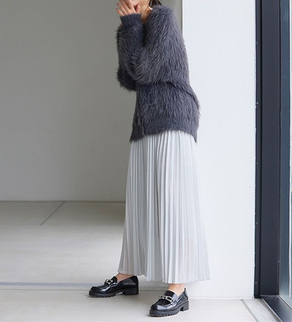 RANAN（ラナン）の「ロングフェザーシャギーオーバーカーデ（ニットカーディガン）」｜詳細画像