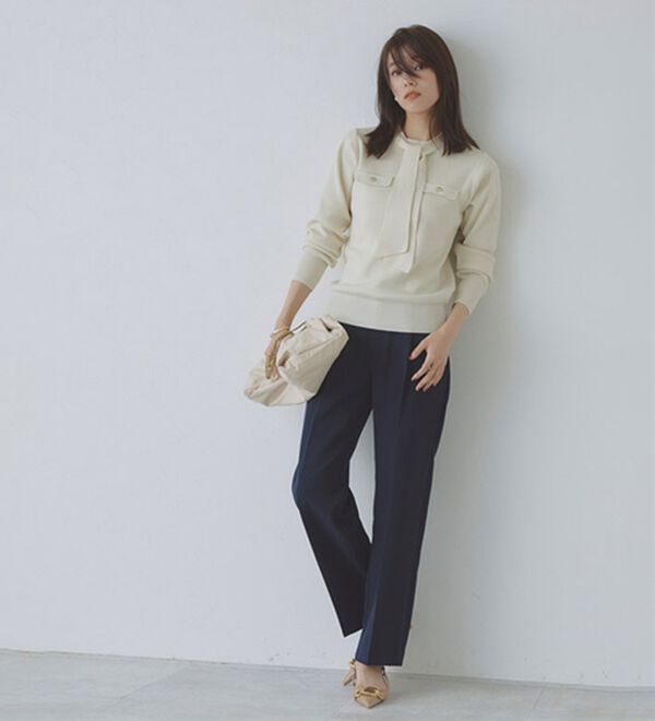 Pierrot（ピエロ）の「ボウタイポケットニット（ニット・セーター）」｜詳細画像