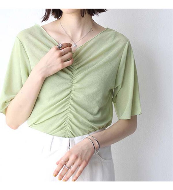 GeeRA（ジーラ）の「Ｖネックシャーリングカットソー（カットソー）」｜詳細画像