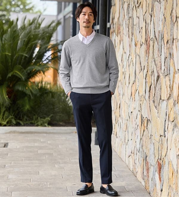 REMEN'S（リメンズ）の「【洗える】やわらかタッチＶネックセーター（メンズニット・セーター）」｜詳細画像