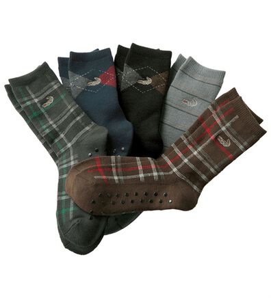 「【５足組】＜クロコダイル＞ふっくら毛布のような裏起毛ソックス（メンズ靴下・タイツ）」