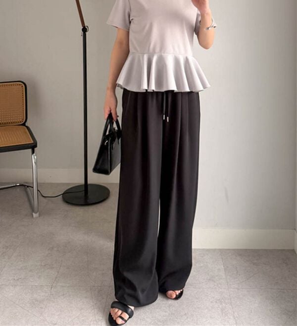 RANAN（ラナン）の「ひんやり！とろみ2タック体型カバーパンツ（フルレングスパンツ）」｜詳細画像