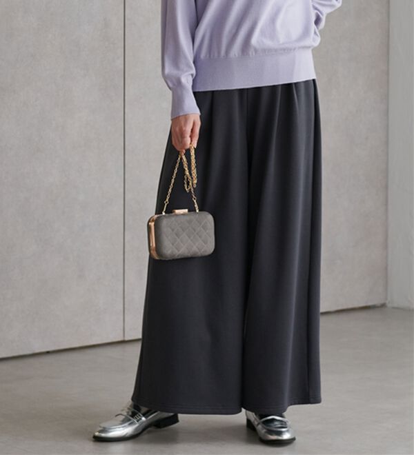 RANAN（ラナン）の「柔らかあったか！裏起毛ロングフレアガウチョパンツ（フルレングスパンツ）」｜詳細画像