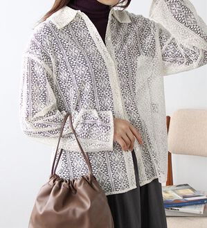 GeeRA（ジーラ）の「衿付レースシャツ（シャツ）」｜詳細画像