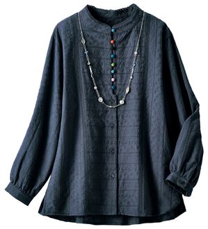 ルフラン（ルフラン）の「カラフル＊多ボタンブラウス（ブラウス）」｜ネイビー