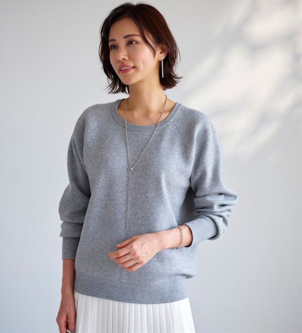 BELLUNA（ベルーナ）の「トレーナー感覚！きれいめカジュアルさんのためのニットトレーナー（ニット・セーター）」｜詳細画像