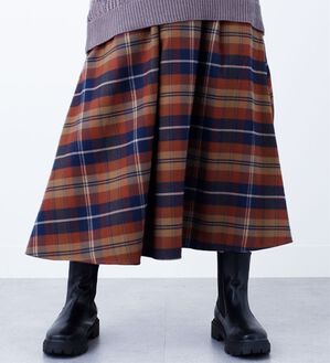 BELLUNA（ベルーナ）の「大人顔チェックスカート（ロングスカート）」｜茶系