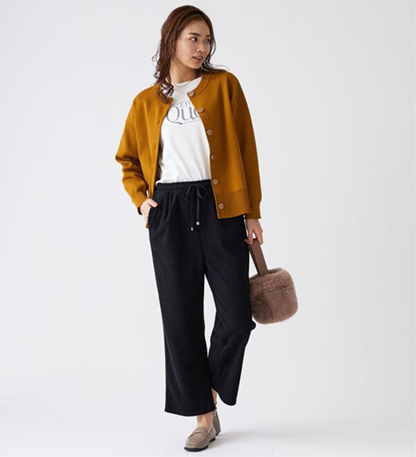 BELLUNA（ベルーナ）の「なめらかコーデュロイワイドパンツ（ワイドパンツ・ガウチョ）」｜詳細画像