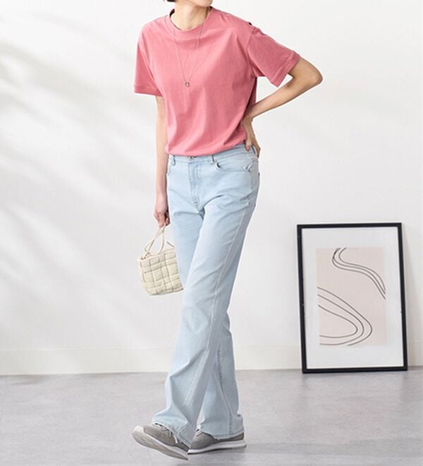 BELLUNA（ベルーナ）の「ヒンヤリ冷感！ライトオンスジーンズ（フルレングスパンツ）」｜詳細画像