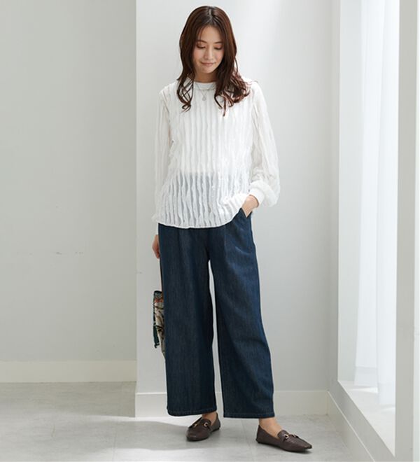 BELLUNA（ベルーナ）の「フリルジャカード素材プルオーバー（カットソー）」｜詳細画像