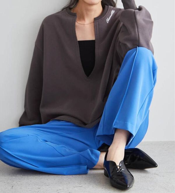 RANAN（ラナン）の「裏起毛美脚シルエットピンタックワイドパンツ（フルレングスパンツ）」｜詳細画像