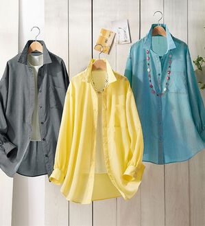 ルフラン（ルフラン）の「【３色組】大人のためのシアーストライプシャツ（シャツ）」｜3色組