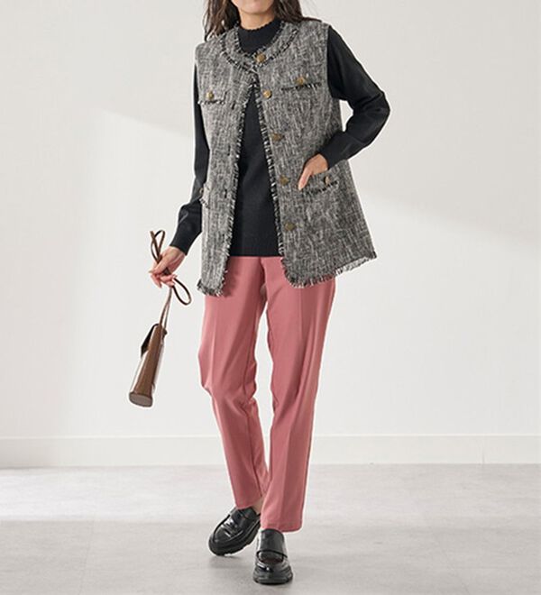 BELLUNA（ベルーナ）の「静電防止！洗えるウール入り透かし編みセーター（ニット・セーター）」｜詳細画像