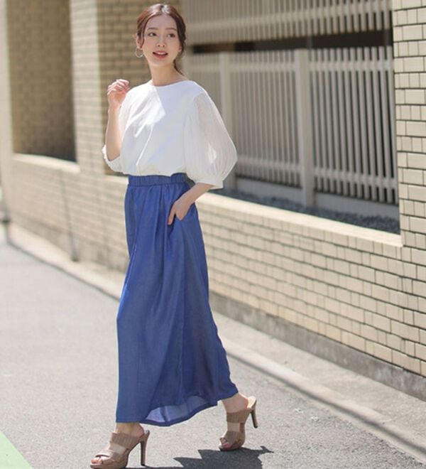 A HAPPY MARILYN（アハッピーマリリン）の「選べる袖異素材 キレイめカットソー 半袖 プルオーバー（カットソー）」｜詳細画像