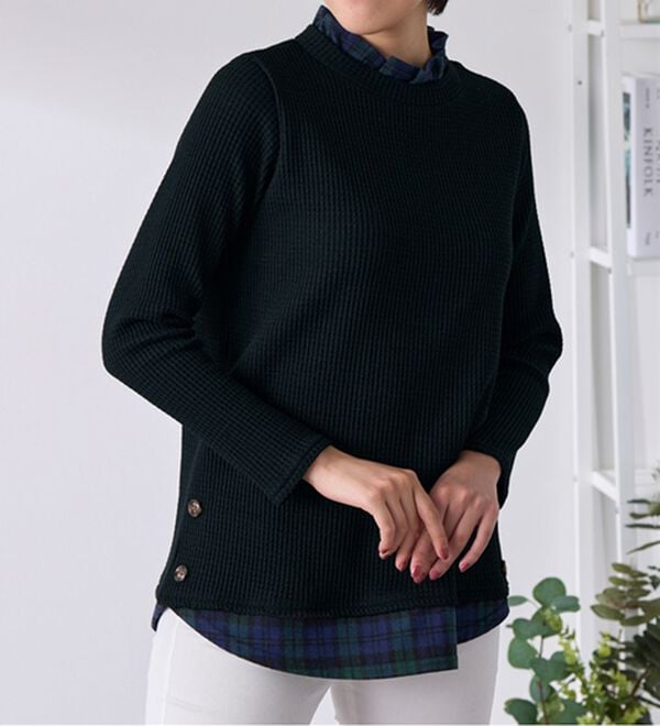 BELLUNA（ベルーナ）の「異素材重ね着風チュニック（チュニック）」｜詳細画像