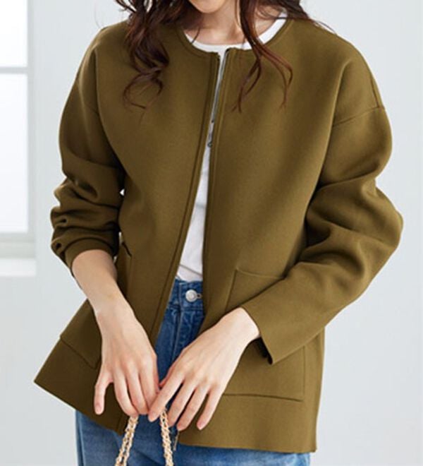 BELLUNA（ベルーナ）の「ジップ使いニットブルゾン（ブルゾン）」｜詳細画像