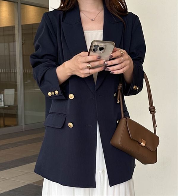 RANAN（ラナン）の「洗える！ゴールド調ボタンWテーラードジャケット（テーラードジャケット）」｜詳細画像