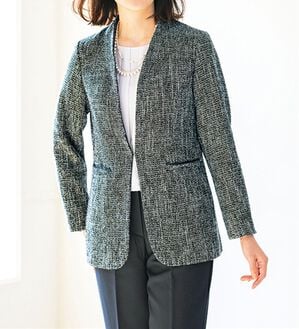 ルフラン（ルフラン）の「ツイードロングジャケット（その他ジャケット）」｜黒系