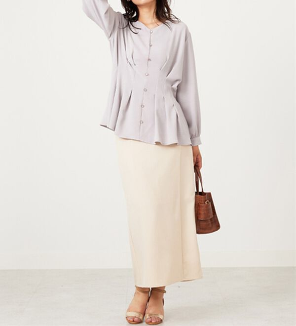 BELLUNA（ベルーナ）の「【接触冷感/UV対策】機能付！ウエストタックブラウス（ブラウス）」｜詳細画像