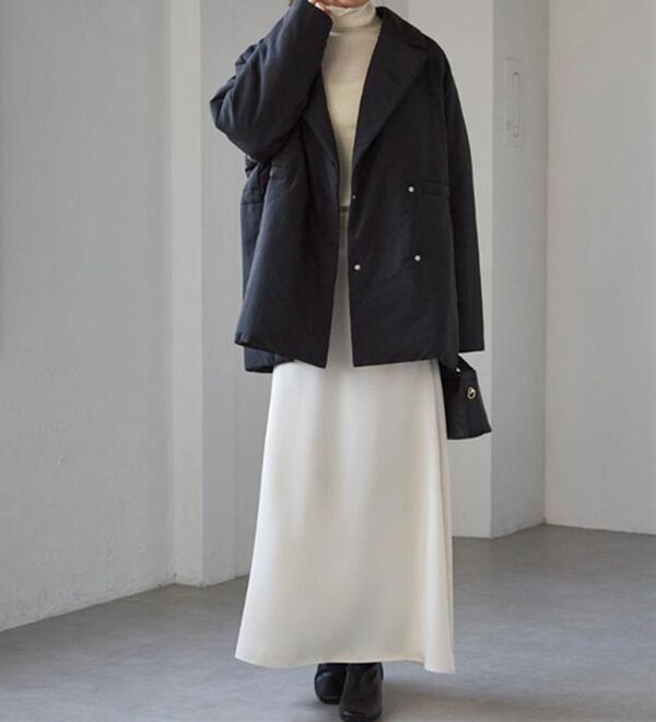 RANAN（ラナン）の「テーラードカラー中わたジャケット（ハーフコート）」｜詳細画像