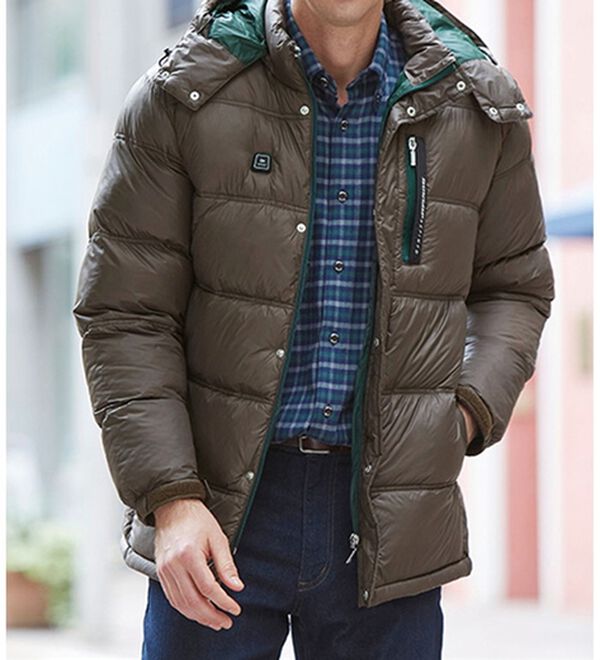 「＜ダンロップ・リファインド＞秒・暖（すぐにあったか）ヒーター付ハーフコート（メンズコート）」｜ブラウン