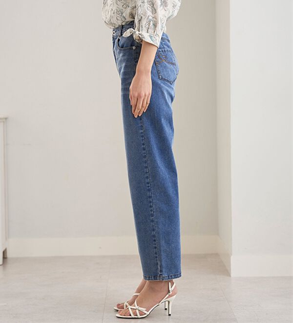 BELLUNA（ベルーナ）の「ヒンヤリ冷感！ライトオンスジーンズ（ワイド）（ワイドパンツ・ガウチョ）」｜詳細画像