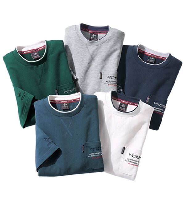 「＜ダンロップ・リファインド＞ゆったり７分袖ライトトレーナー（メンズトレーナー）」｜詳細画像