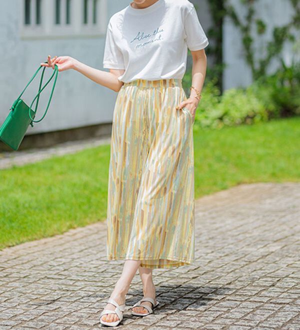 BELLUNA（ベルーナ）の「ヒンヤリ冷感イージーガウチョパンツ（ワイドパンツ・ガウチョ）」｜詳細画像