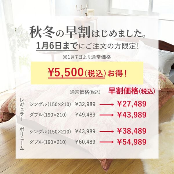 「【早割】ロイヤルゴールドラベル羽毛掛布団（掛布団）」｜詳細画像